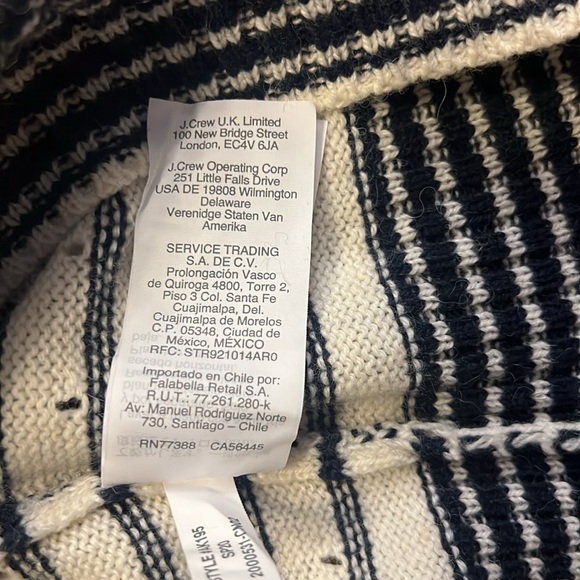 J. Crew Wool and Alpaca Blend Lightweight Horizontal Stripe Sweater, Sz. XS. - Picture 12 of 13